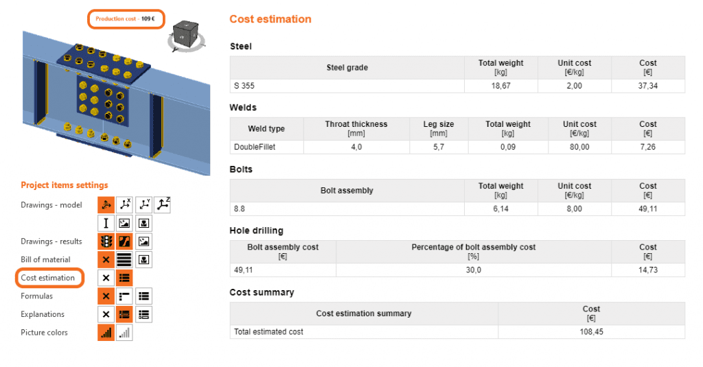 Report (Cost estimation)